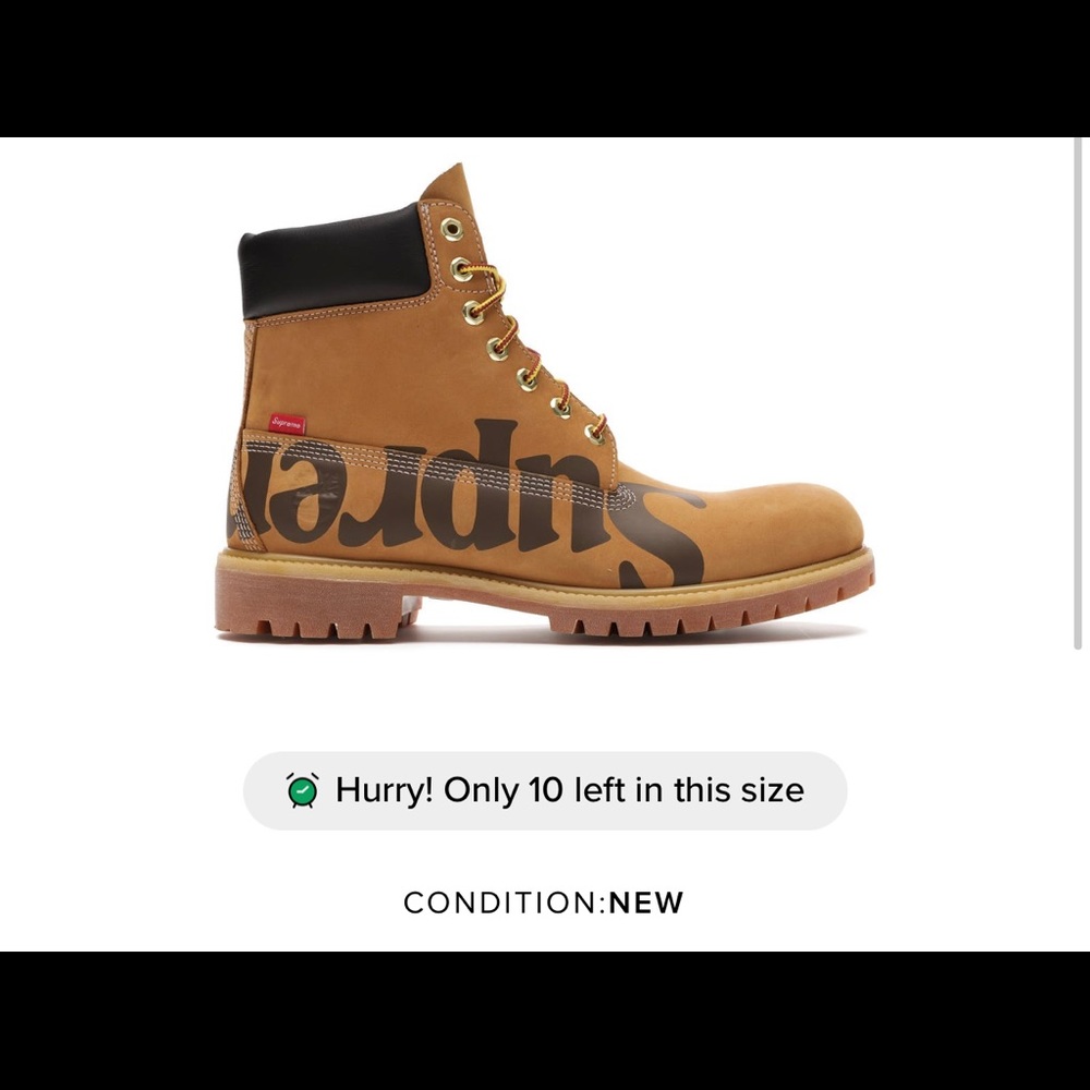 Supreme fw20 timberland boot (size 10.5)